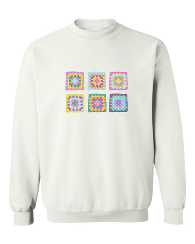 Sea Bloom Designs "Crochet Granny Squares" Unisex Crewneck Sweatshirt