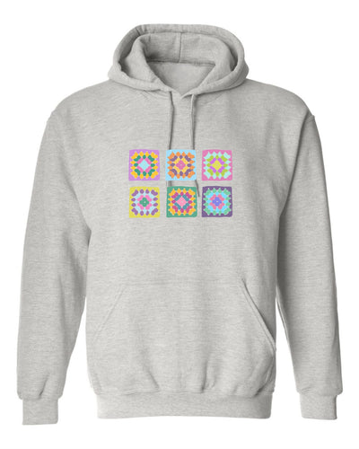 SeaBloom Designs "Crochet Granny Square" Unisex Hoodie