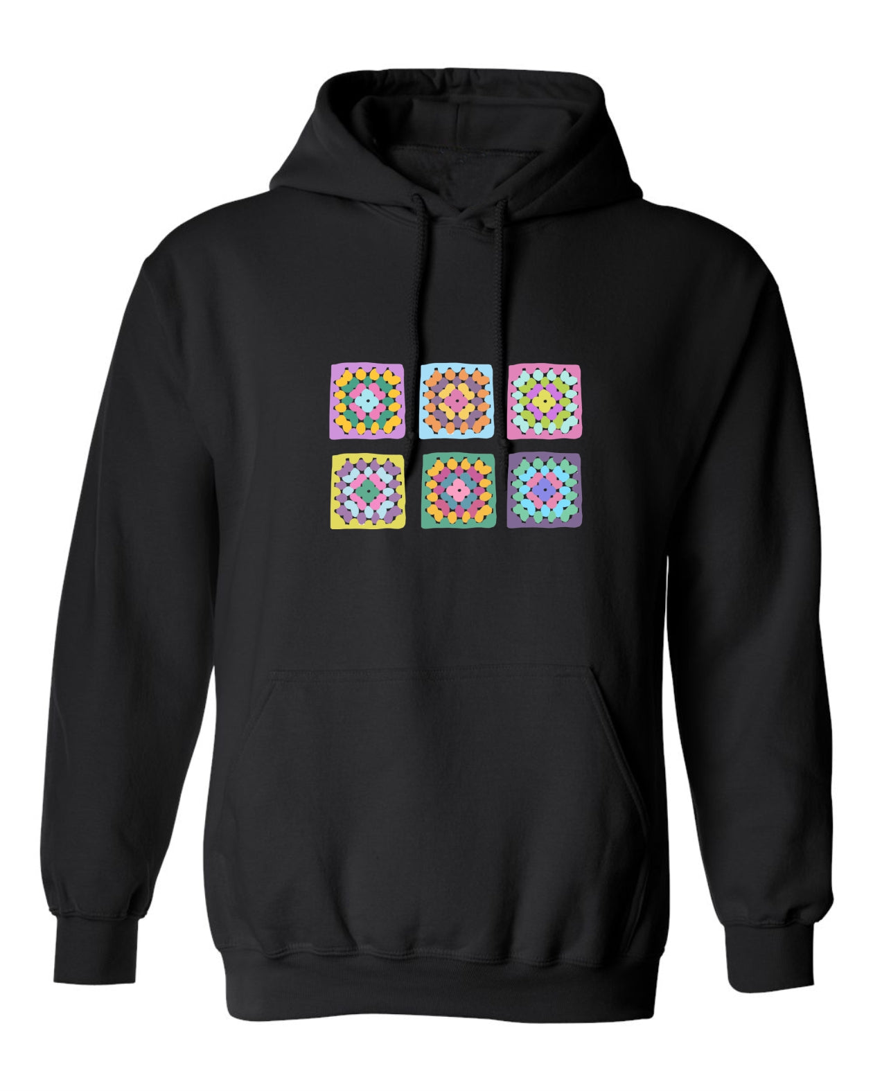 SeaBloom Designs "Crochet Granny Square" Unisex Hoodie