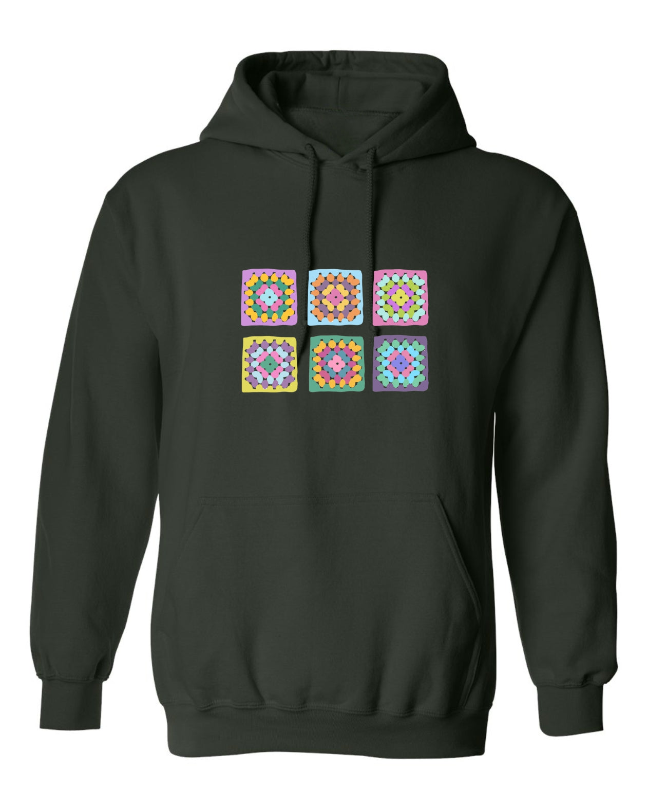 SeaBloom Designs "Crochet Granny Square" Unisex Hoodie
