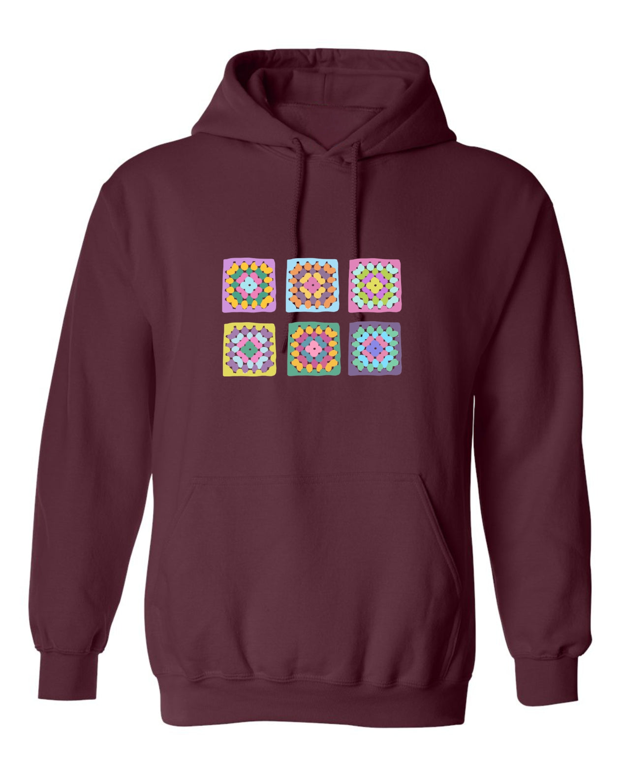 SeaBloom Designs "Crochet Granny Square" Unisex Hoodie