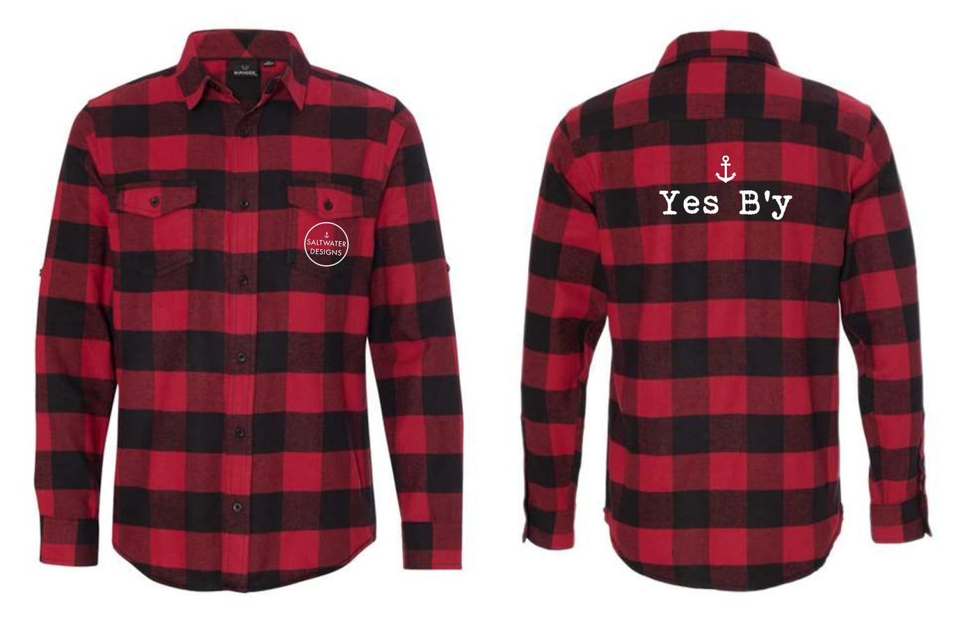 "Yes B'y" Unisex Plaid Flannel Shirt