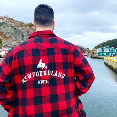 "Newfoundland - SWD" Unisex Plaid Flannel Shirt