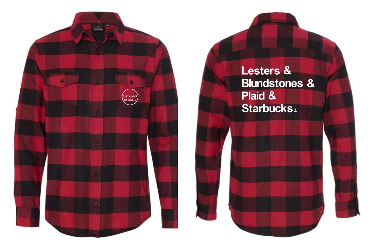 "Lesters" Unisex Plaid Flannel Shirt