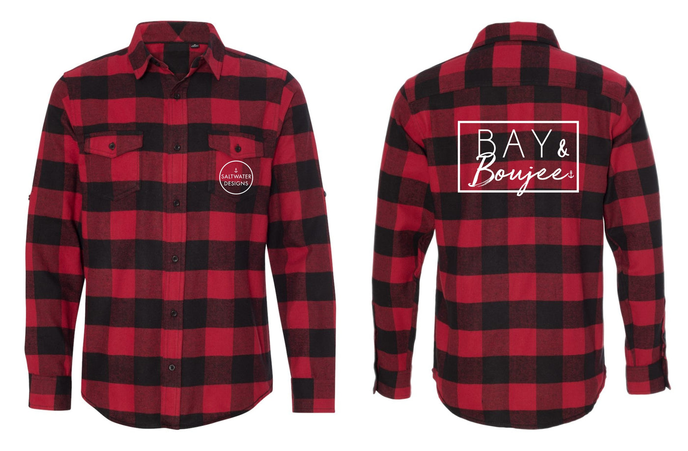 "Bay & Boujee" Unisex Plaid Flannel Shirt