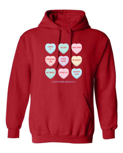 "Candy Hearts” Unisex Hoodie