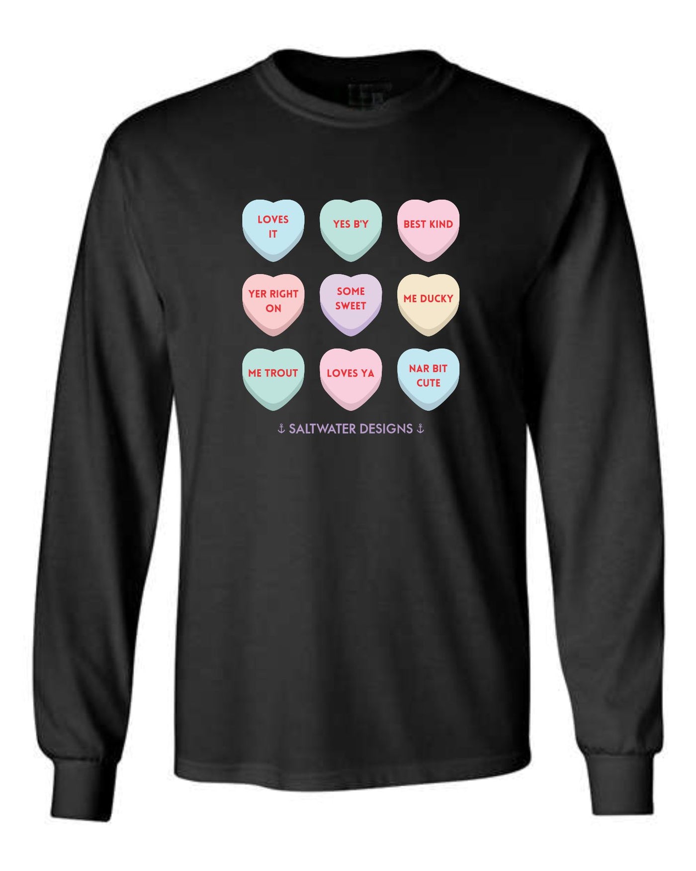 "Candy Hearts" Unisex Long Sleeve Shirt