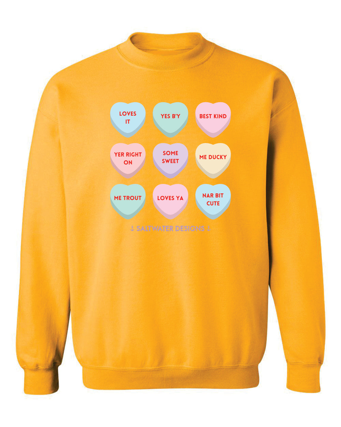 "Candy Hearts” Unisex Crewneck Sweatshirt