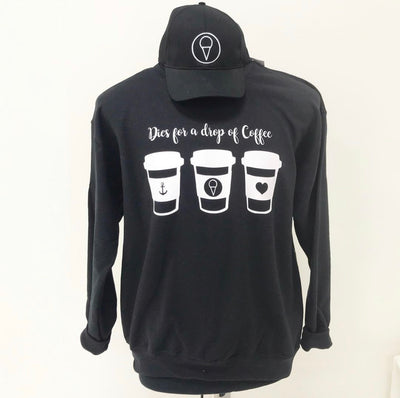 "Dies For a Drop of Coffee" Unisex Crewneck Sweatshirt