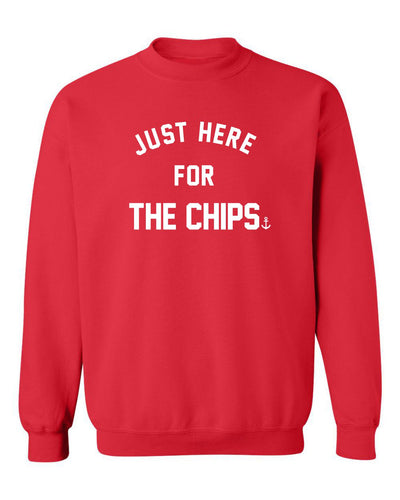 "Just Here For The Chips" Unisex Crewneck Sweatshirt