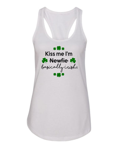 "Kiss Me I'm Basically Irish" Ladies' Tank Top
