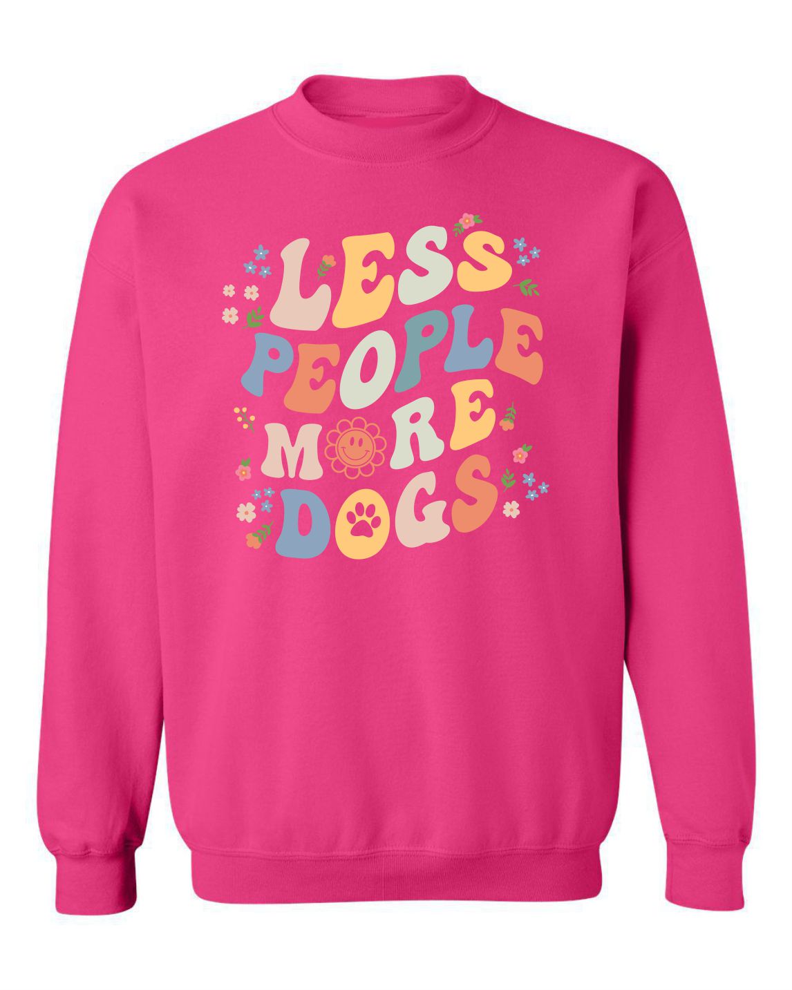 "Less People. More Dogs.” Unisex Crewneck Sweatshirt
