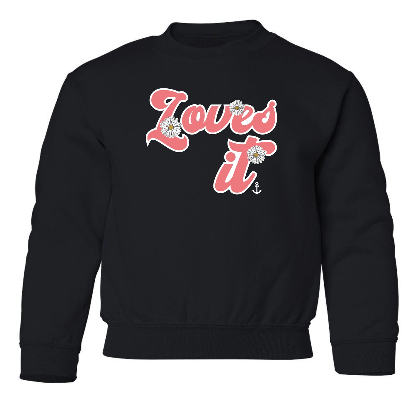 "Loves It" Daisies Toddler/Youth Crewneck Sweatshirt