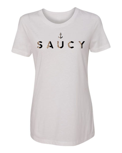 "Saucy" Cheetah Black Split T-Shirt
