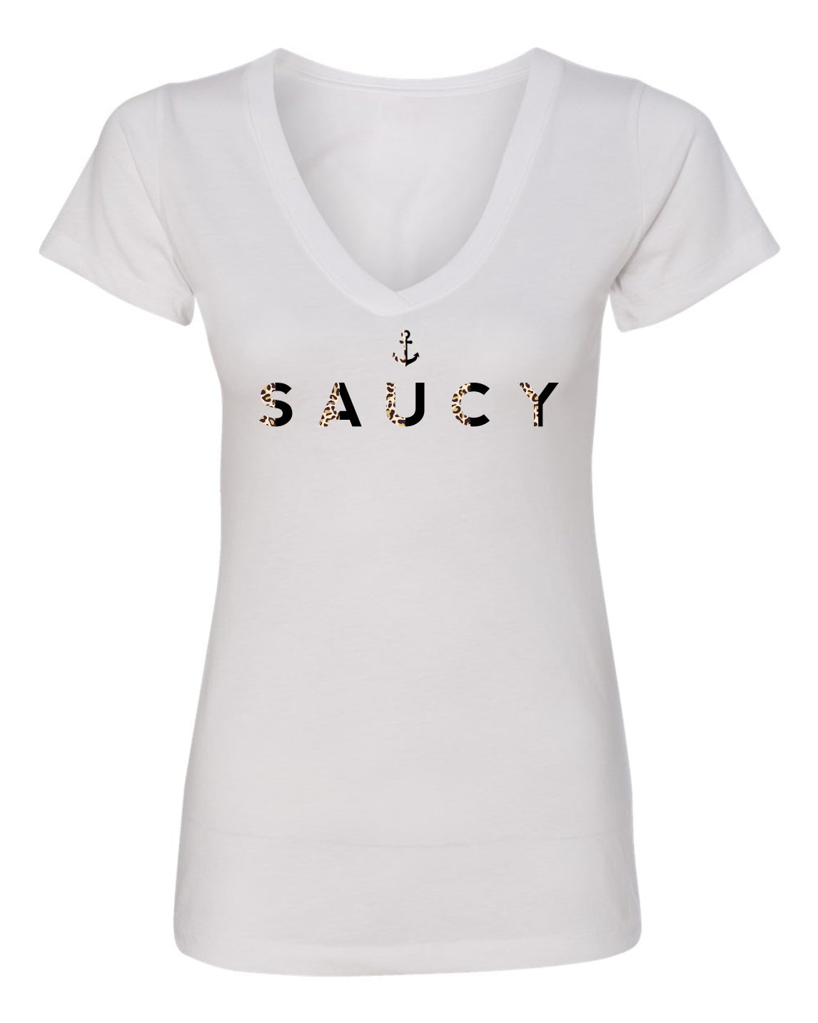 "Saucy" Cheetah Black Split T-Shirt