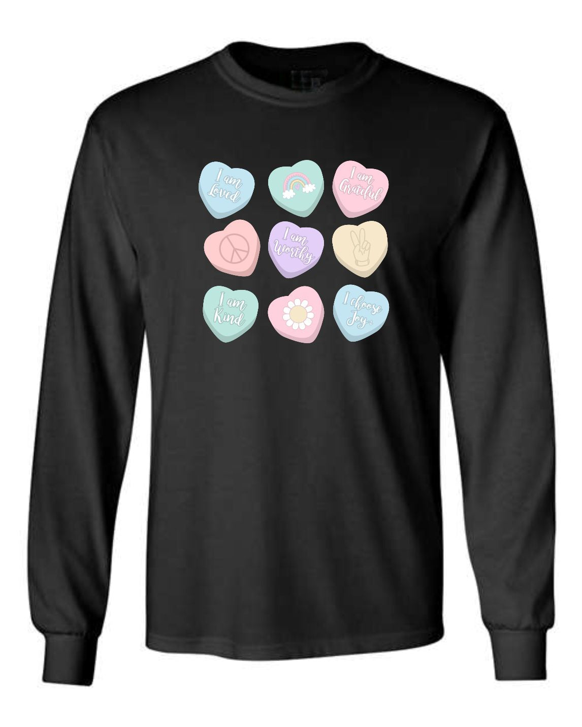 Self Love Candy Hearts Unisex Long Sleeve Shirt
